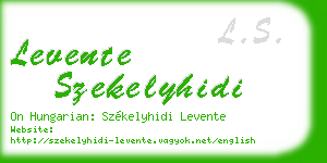 levente szekelyhidi business card